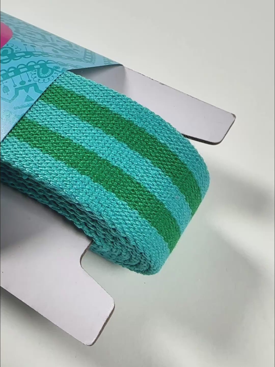 J&J Gurtband Premium 25mm Doubleface türkis grün