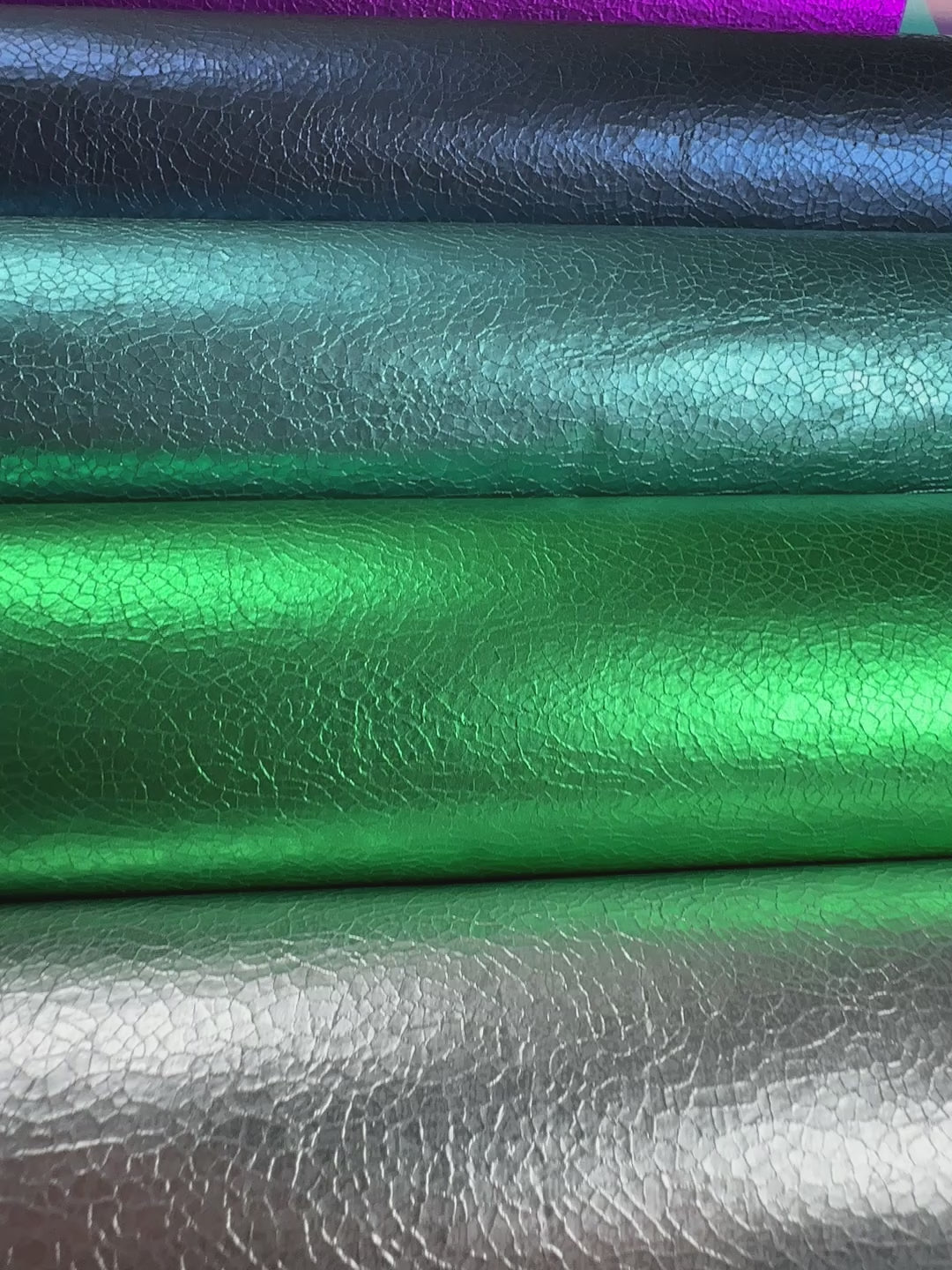 J&amp;J Kunstleder Metallic matt soft silber