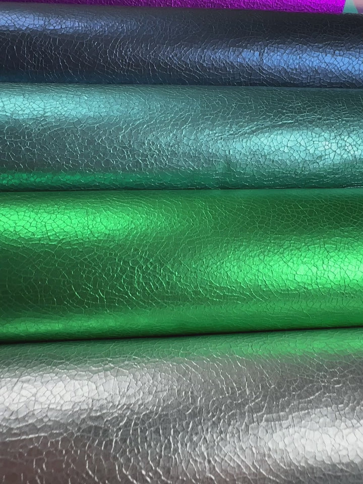J&amp;J Kunstleder Metallic matt soft silber