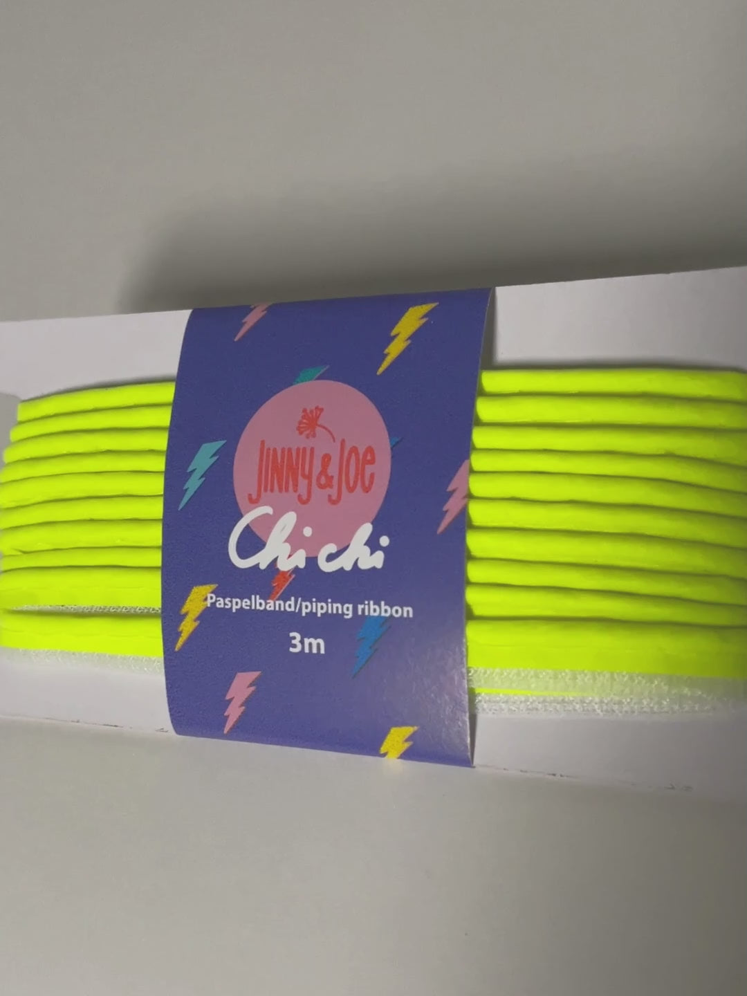 J&amp;J Paspelband Glow neon gelb