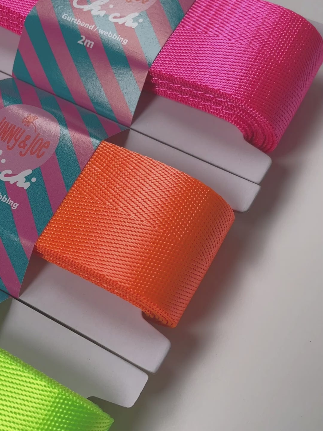 J&amp;J Gurtband Shiny fishbone 38mm neon orange