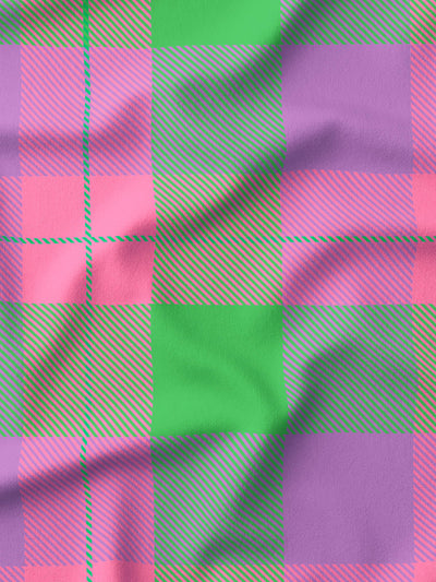 J&J French Terry I love checkers grün rosa extrabreit