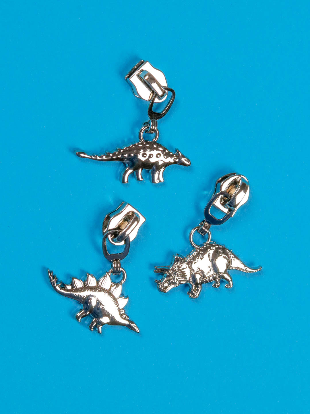J&amp;J Zipper Mighty Dinosaurs silber