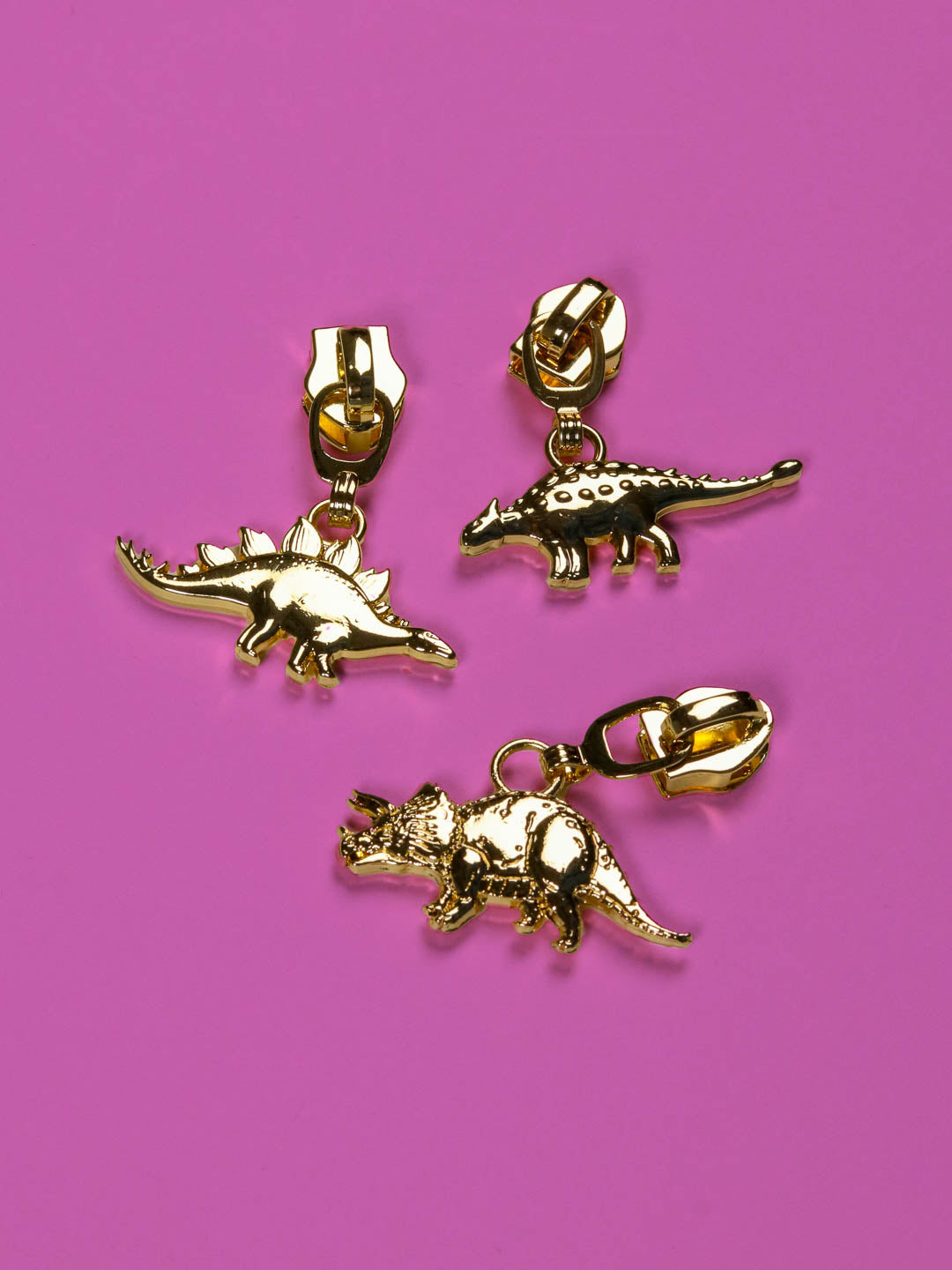 J&amp;J Zipper Mighty Dinosaurs gold