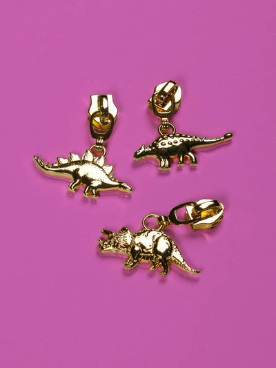 J&J Zipper Mighty Dinosaurs gold