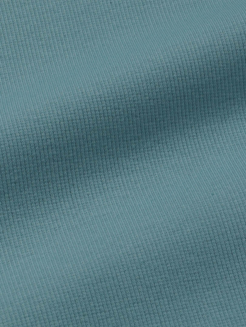 J&J Rippjersey uni | Bündchen dusty blue extrabreit