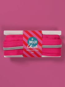 J&J Reißverschluss metallisiert silber magenta