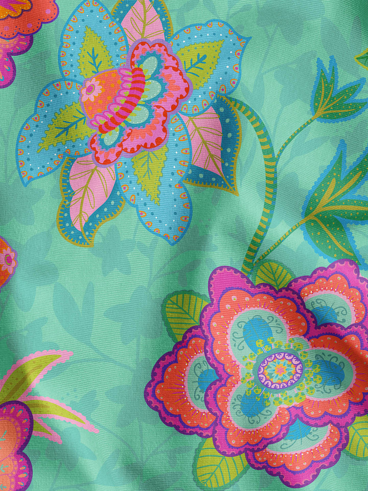 J&amp;J Bio Retrosweat Fabulous Flowers aqua