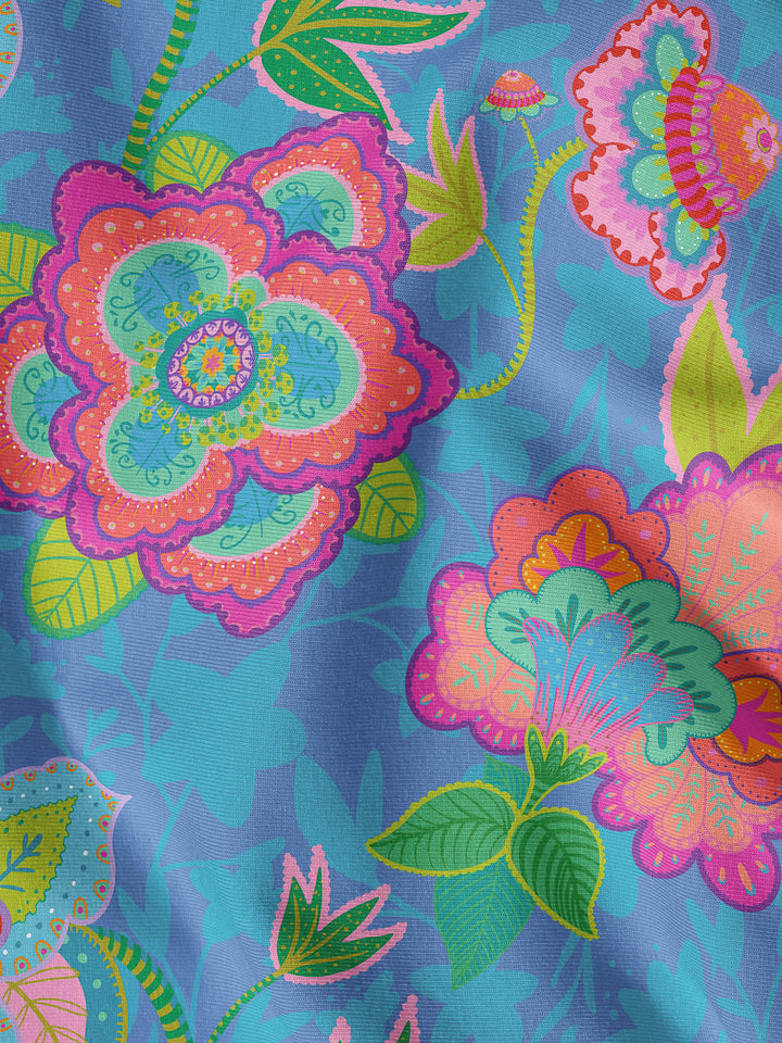 J&amp;J Retrosweat Fabulous Flowers royal extrabreit