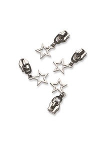 J&J Zipper #5 Metall Stern silber