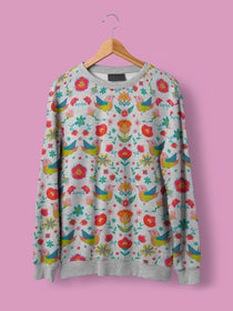 J&J French Terry Bundle Birdy grau melange