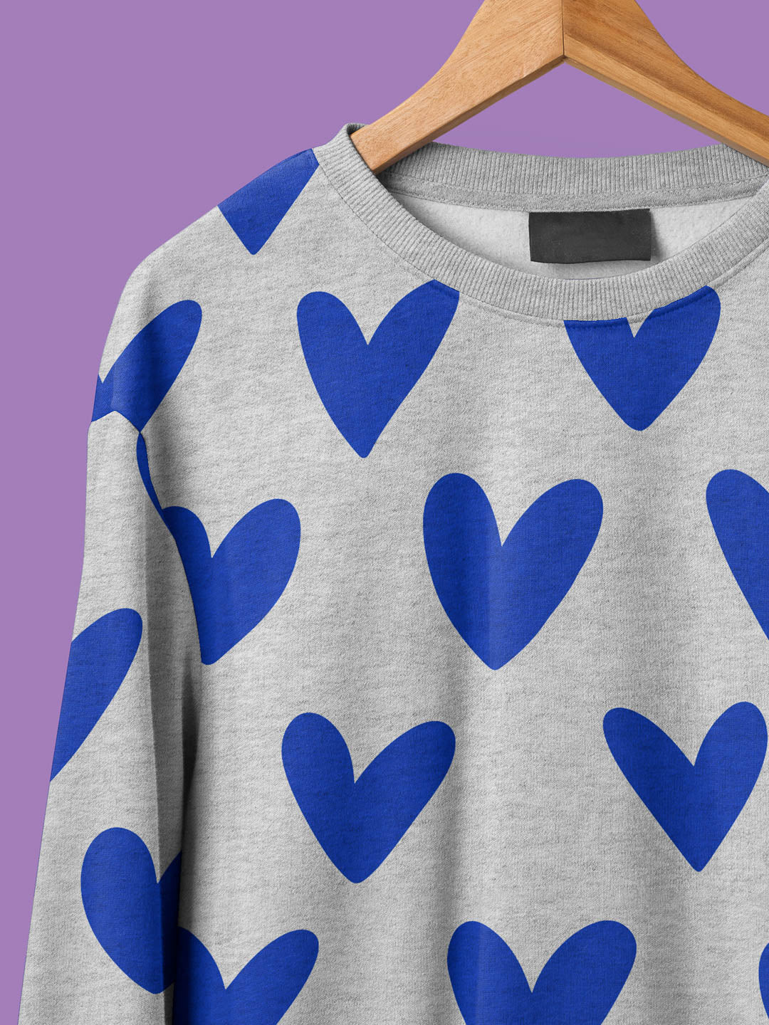 J&amp;J French Terry Bundle Love grau melange blau