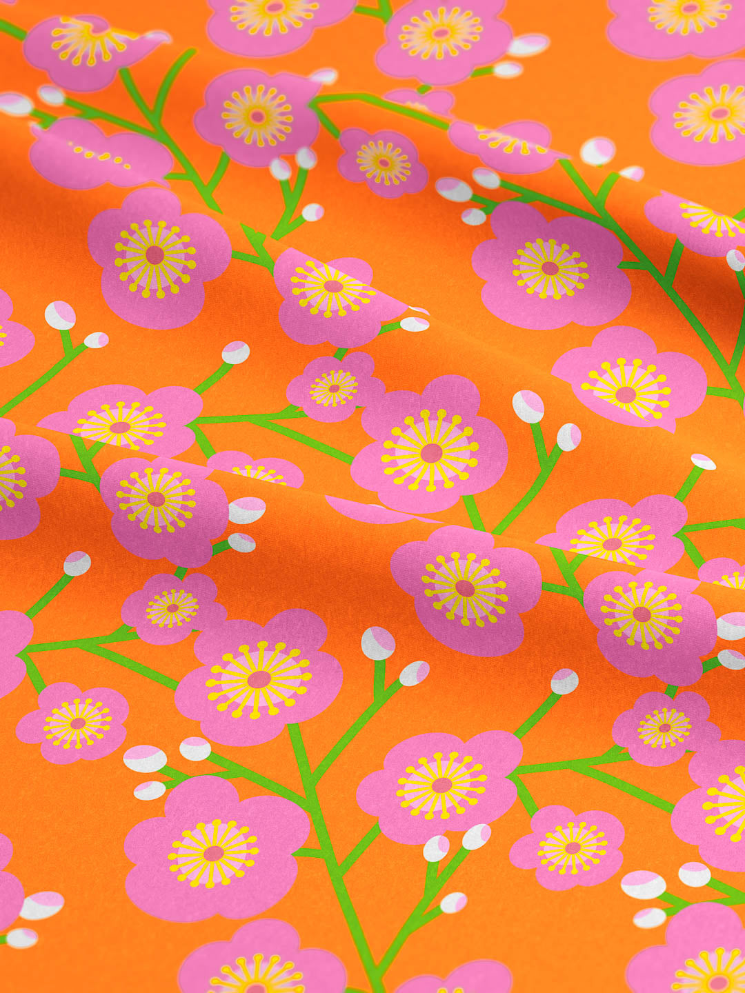 J&J Jersey Cherry Blossom orange extrabreit