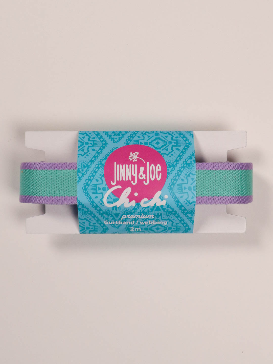 J&amp;J Gurtband Premium 25mm Doubleface lilac neon orange