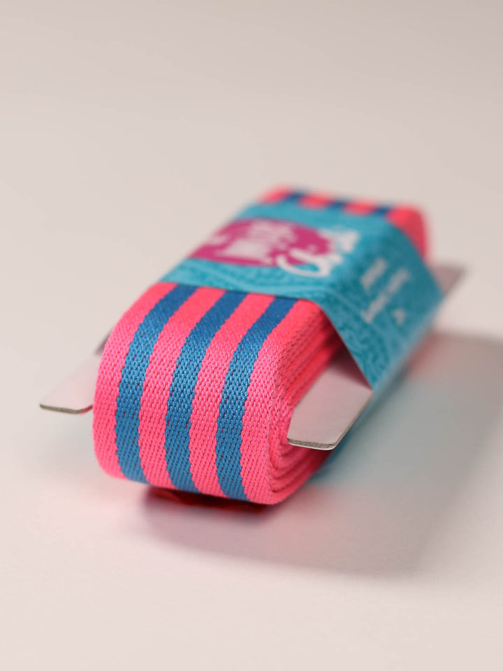 J&amp;J Gurtband Premium 38mm Doubleface neon pink blau