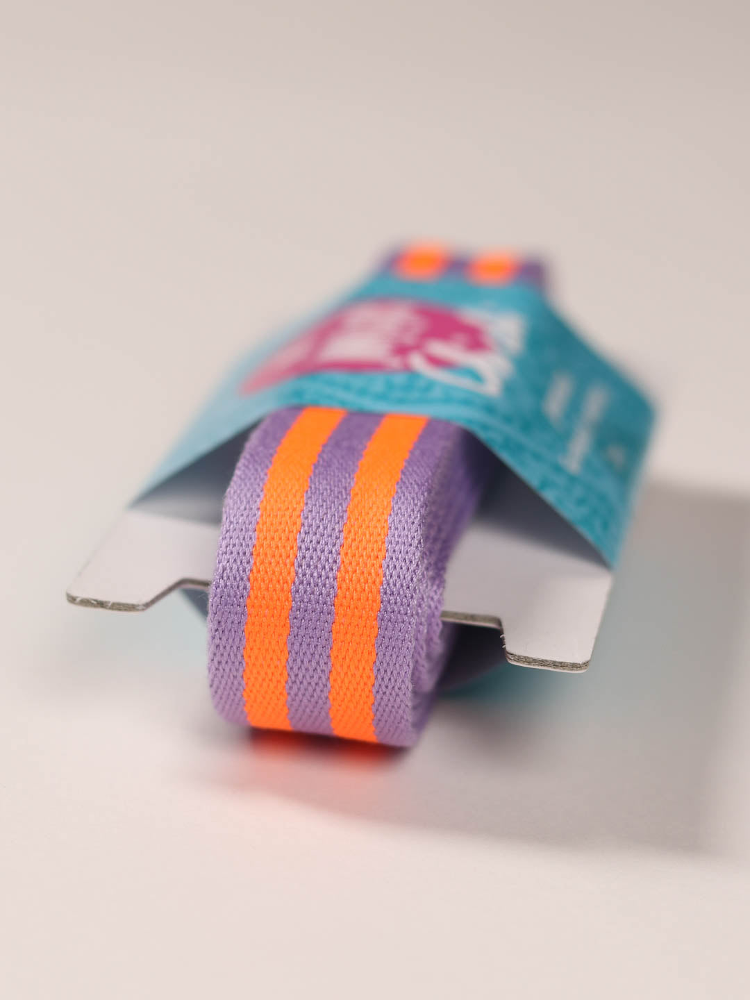 J&amp;J Gurtband Premium 25mm Doubleface lilac neon orange