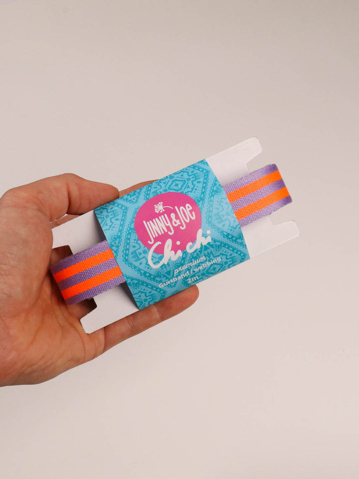 J&amp;J Gurtband Premium 25mm Doubleface lilac neon orange