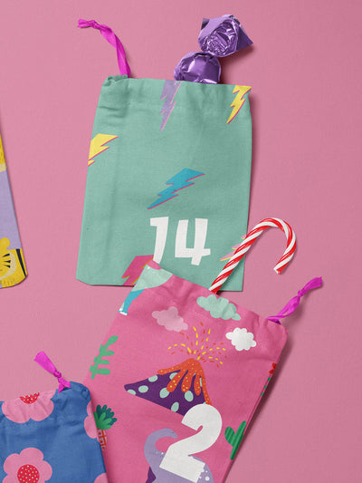 J&J Adventskalender Panel pink bunt