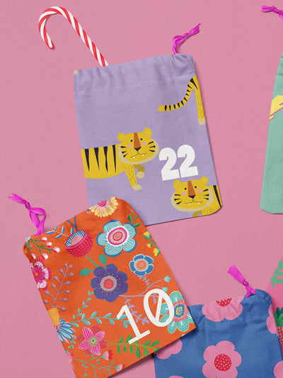 J&J Adventskalender Panel pink bunt