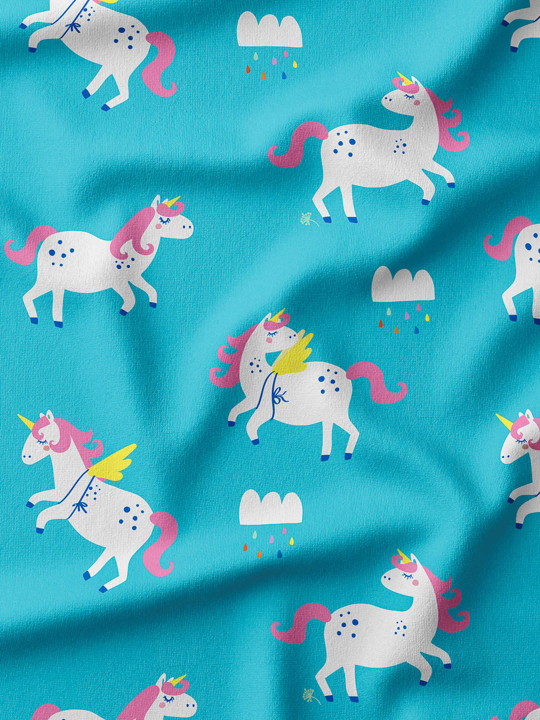 J&amp;J French Terry Unicorn Squad helltürkis