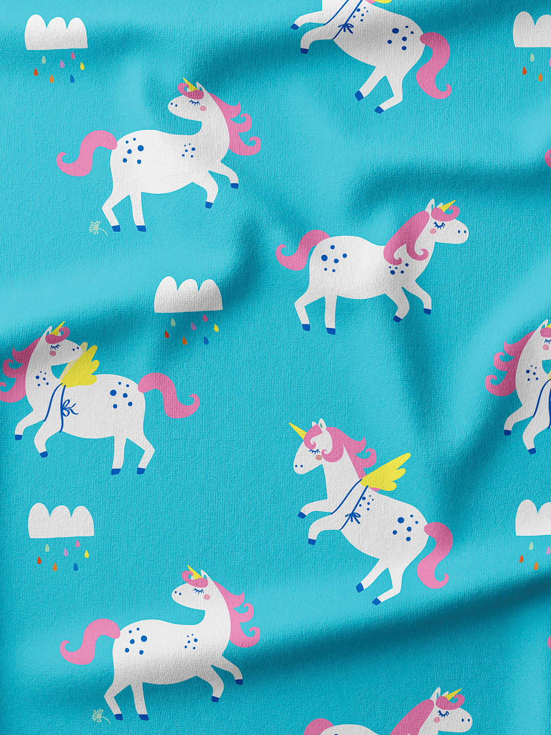 J&amp;J French Terry Unicorn Squad helltürkis