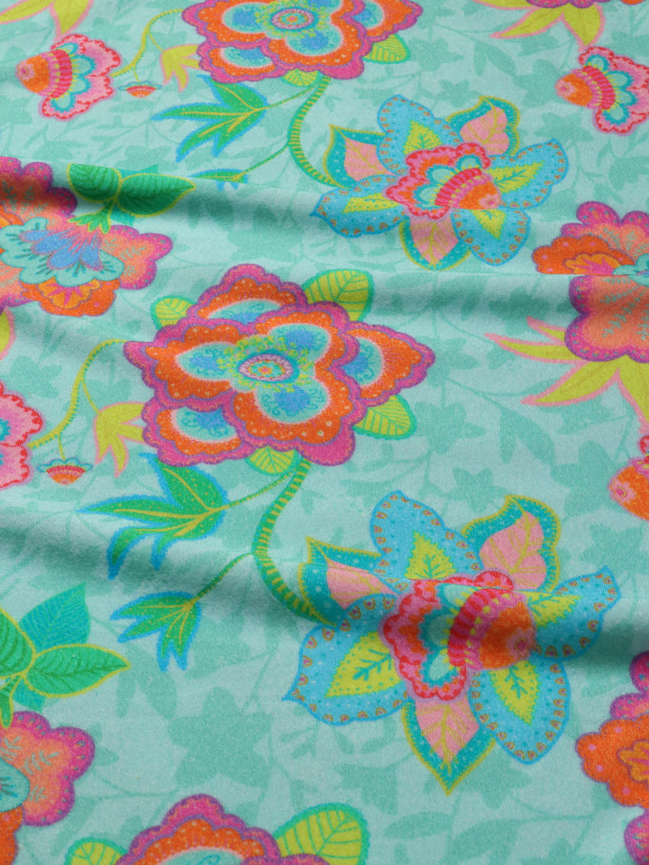 J&amp;J Bio Frottee fabulous Flowers aqua