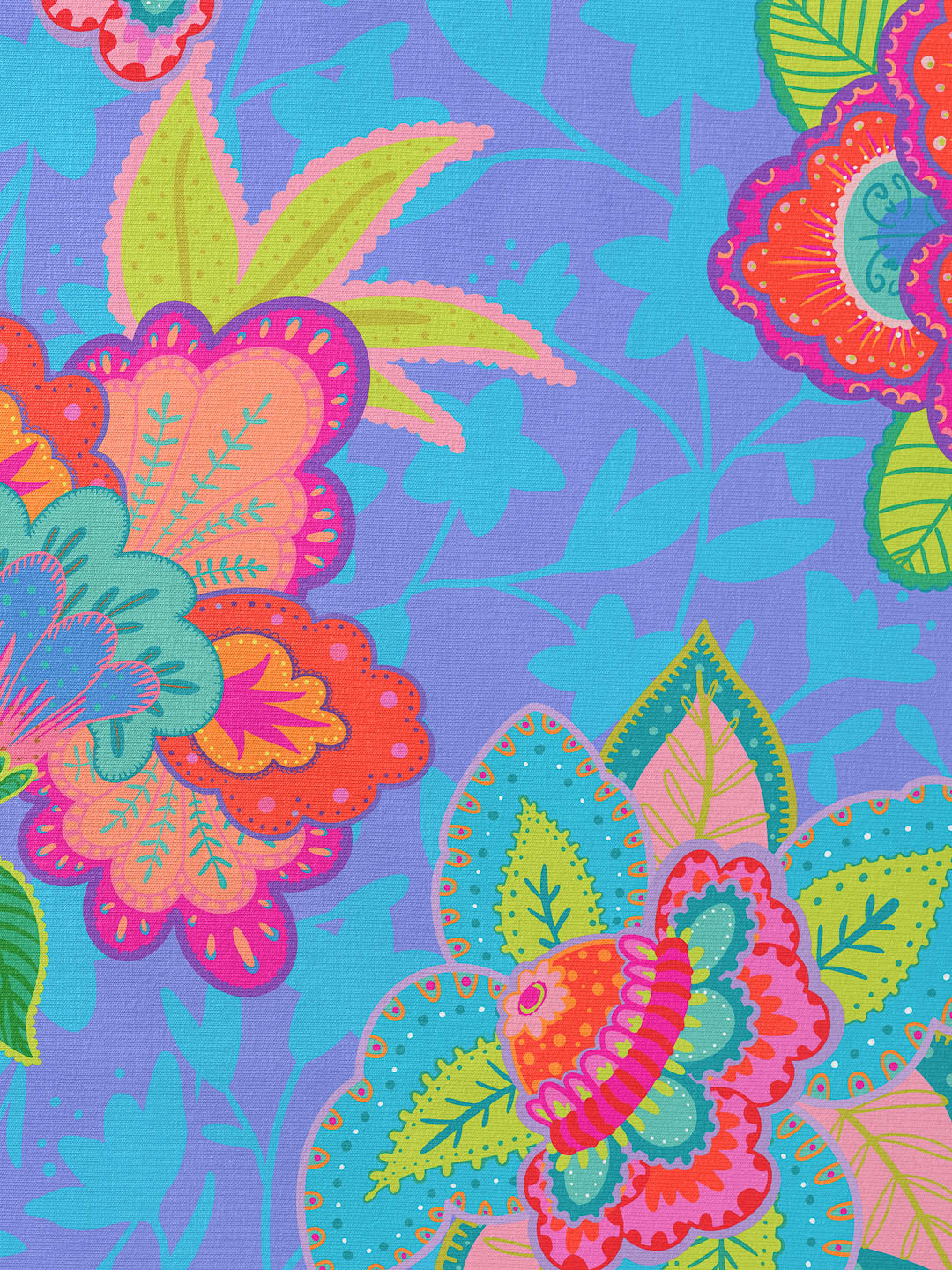 J&J Bio Jersey Fabulous Flowers blueberry