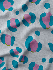 French Terry Leo Excentric melange  emerald