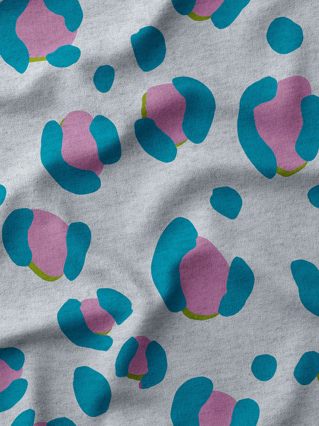 French Terry Leo Excentric melange  emerald