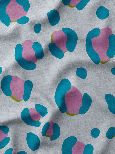 French Terry Leo Excentric melange  emerald