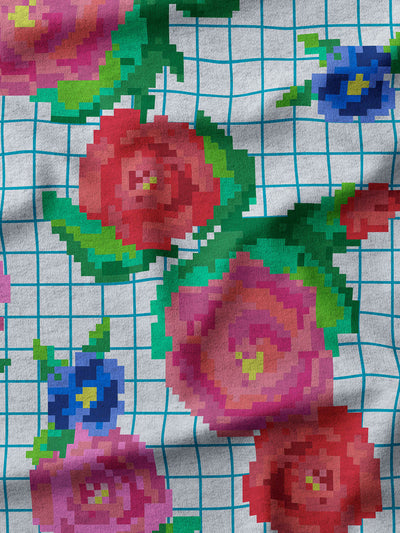 French Terry Sally go round the roses melange