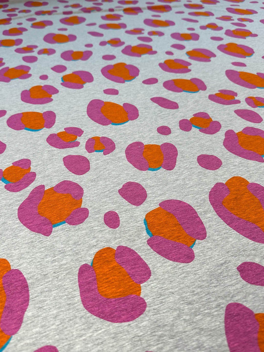 French Terry Leo Excentric melange pink extrabreit