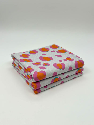 French Terry Leo Excentric melange pink extrabreit