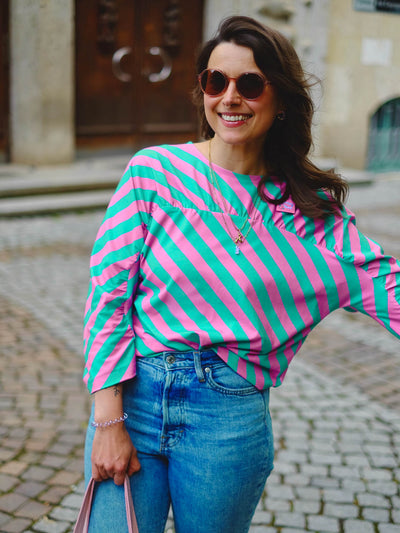 J&J Bio BW-Modal Jersey Baby Diagonalz light emerald pink