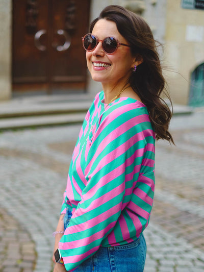 J&J Bio BW-Modal Jersey Baby Diagonalz light emerald pink