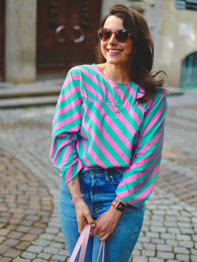 J&J Bio BW-Modal Jersey Baby Diagonalz light emerald pink