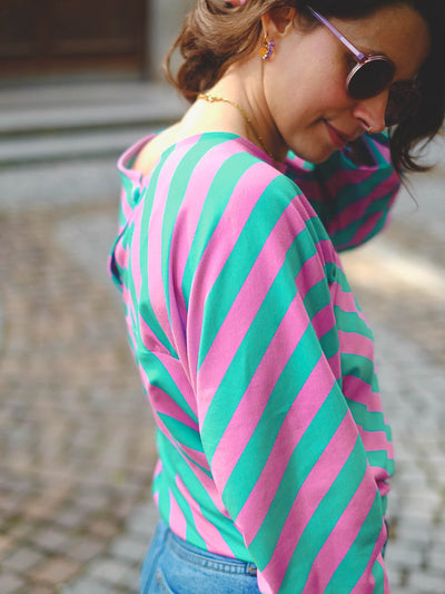 J&J Bio BW-Modal Jersey Baby Diagonalz light emerald pink