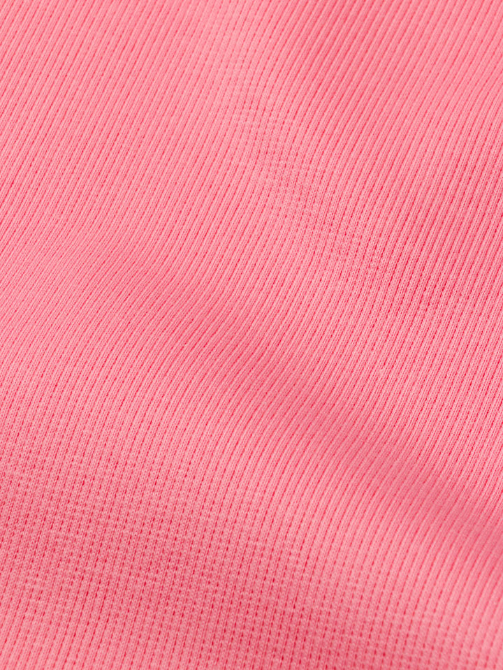 J&amp;J Rippjersey uni | Bündchen rose extrabreit