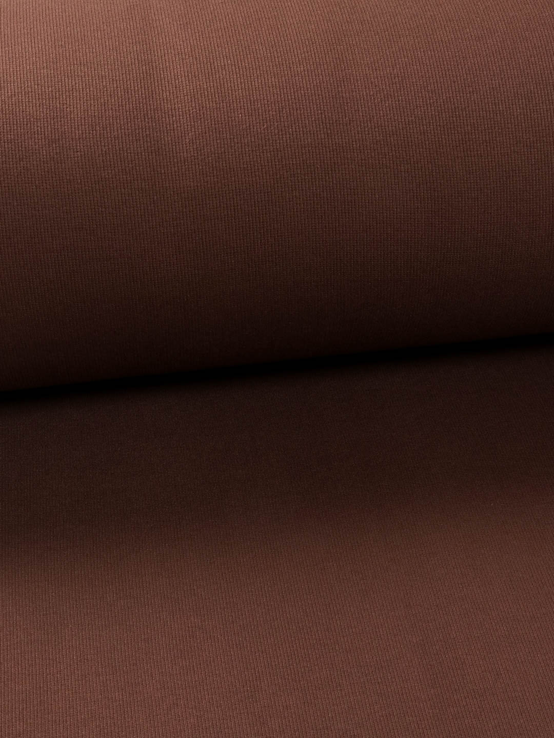 J&J Rippjersey uni | Bündchen dark chocolate extrabreit