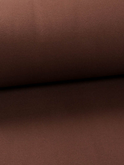 J&J Rippjersey uni | Bündchen dark chocolate extrabreit