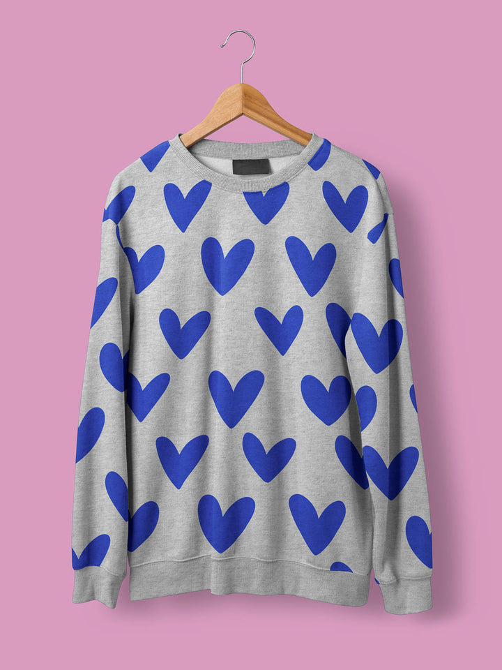 J&amp;J French Terry Bundle Love grau melange blau