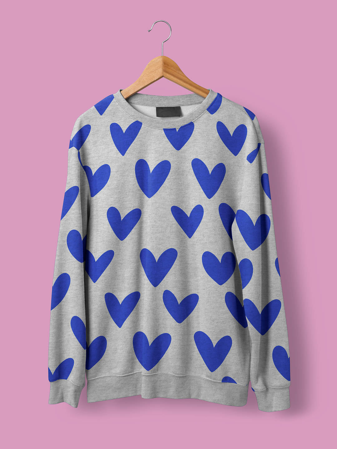 J&J French Terry Bundle Love blau melange