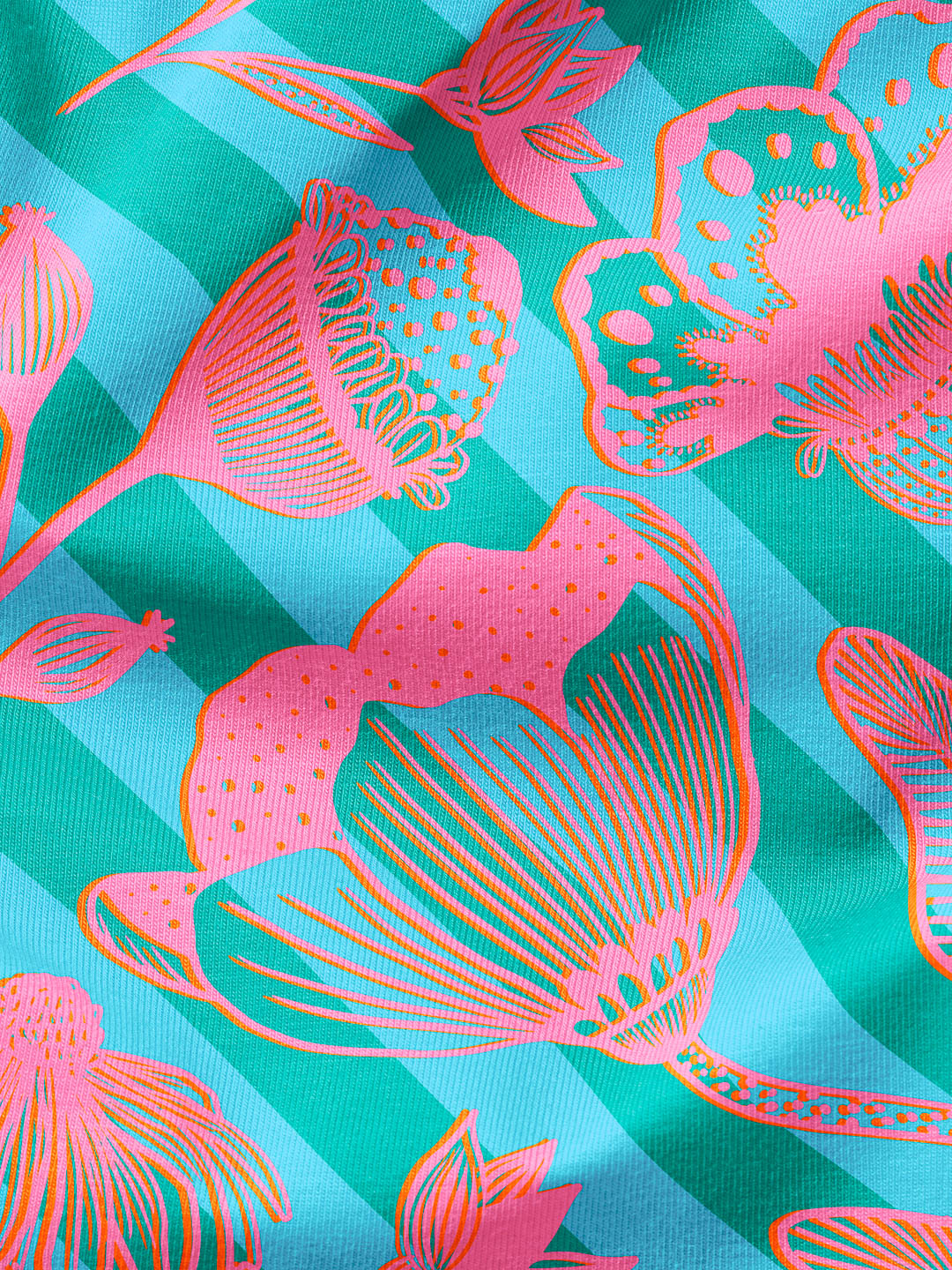 J&amp;J Bio Kuschelsweat Big Bouquet emerald türkis