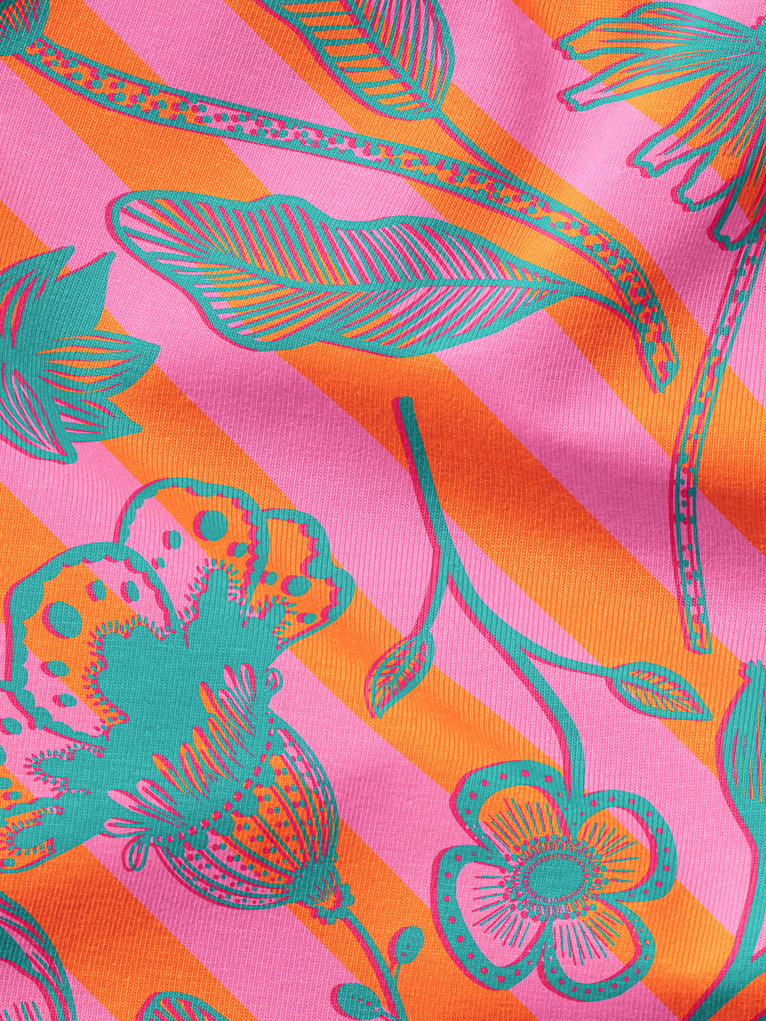 J&J Bio Kuschelsweat Big Bouquet pink orange