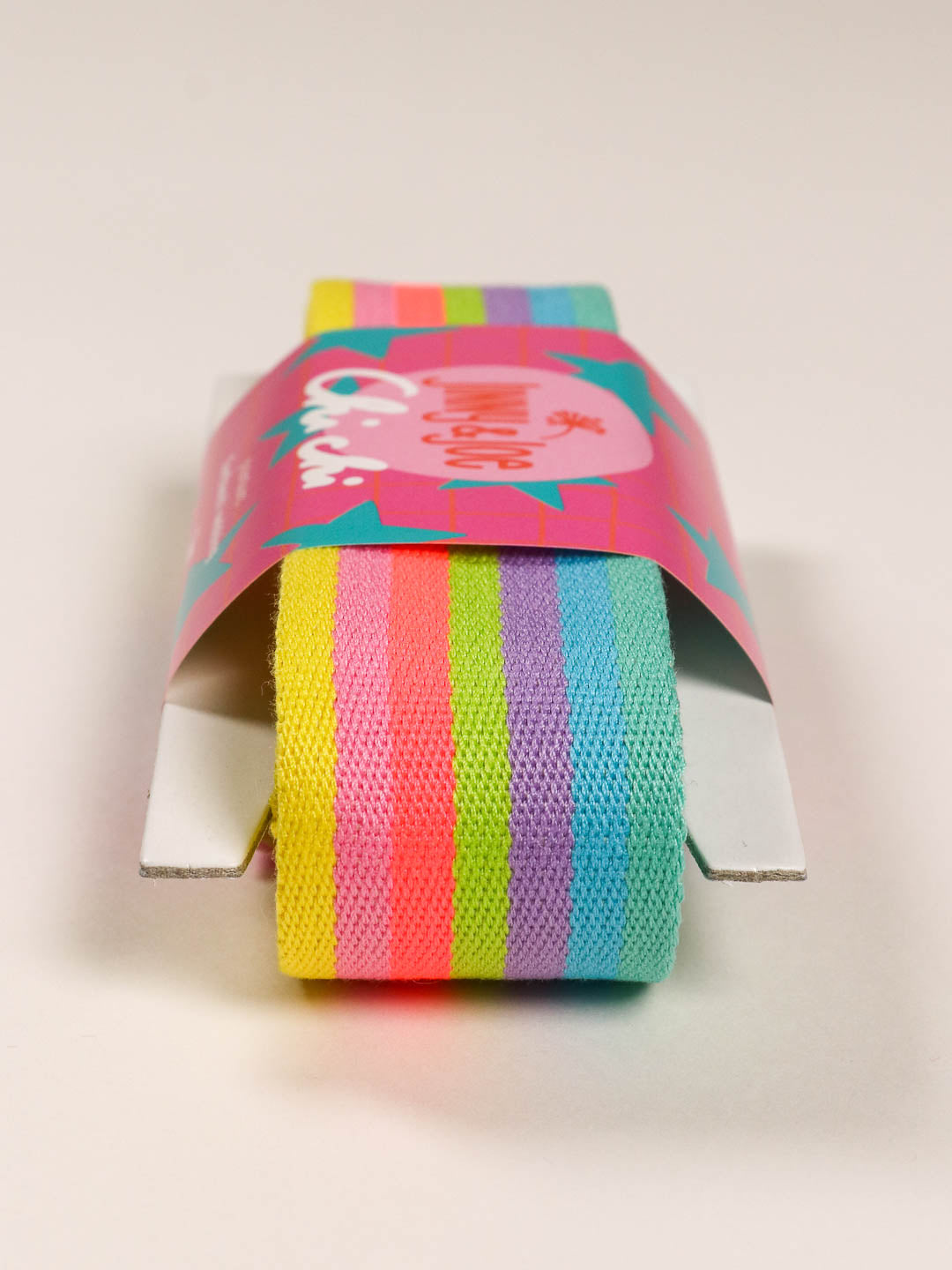 J&amp;J Gurtband Premium 38mm pastel Rainbow
