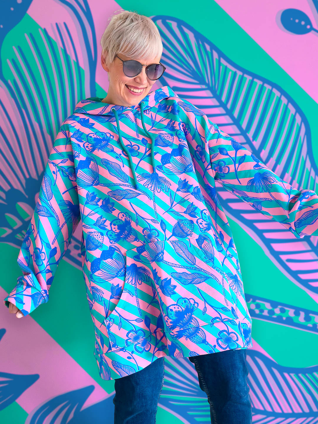 J&J Bio Kuschelsweat Big Bouquet rosa