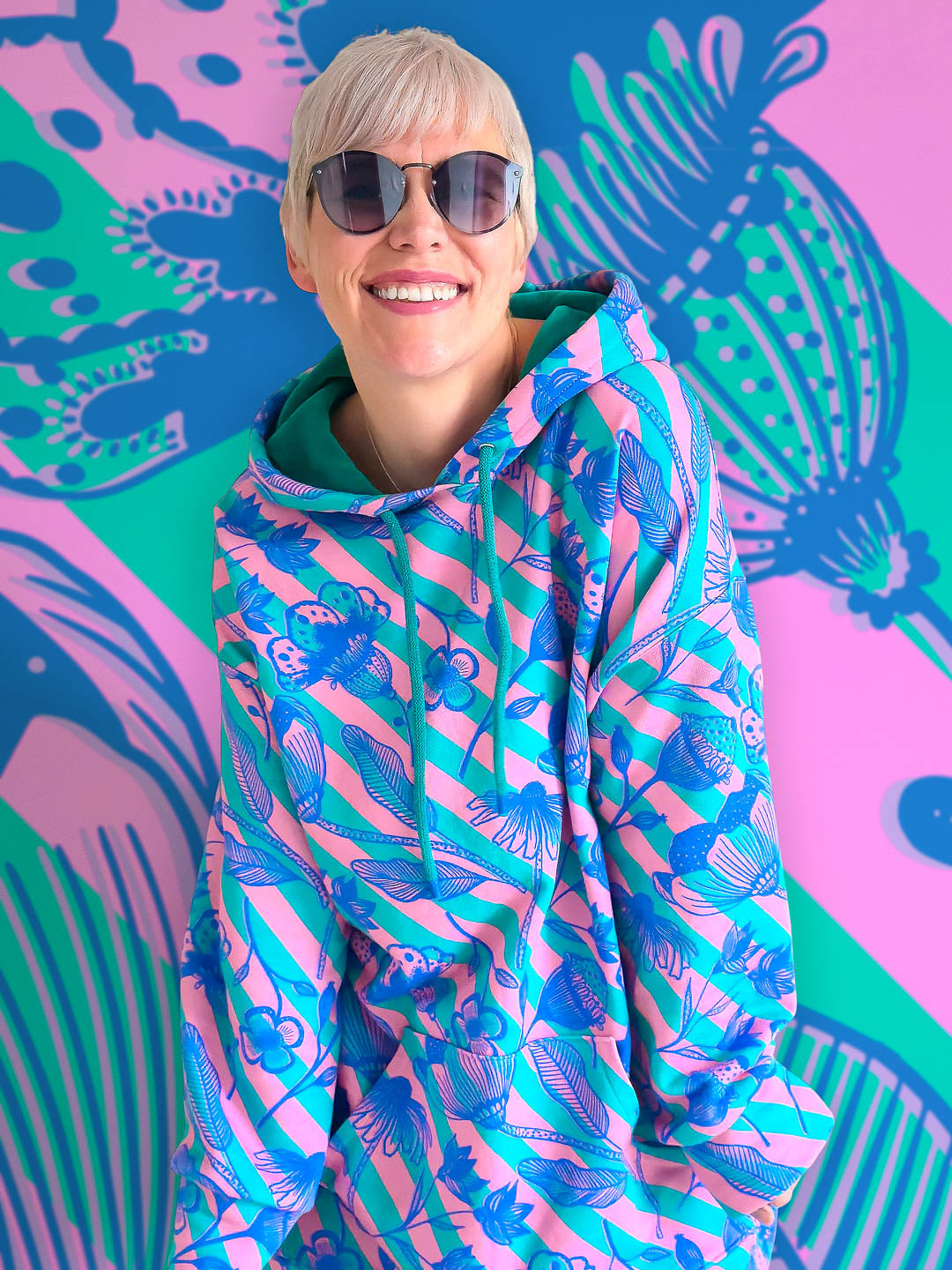 J&J Bio Kuschelsweat Big Bouquet rosa