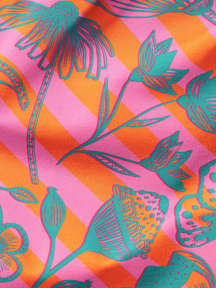 J&amp;J Bio Kuschelsweat Big Bouquet orange
