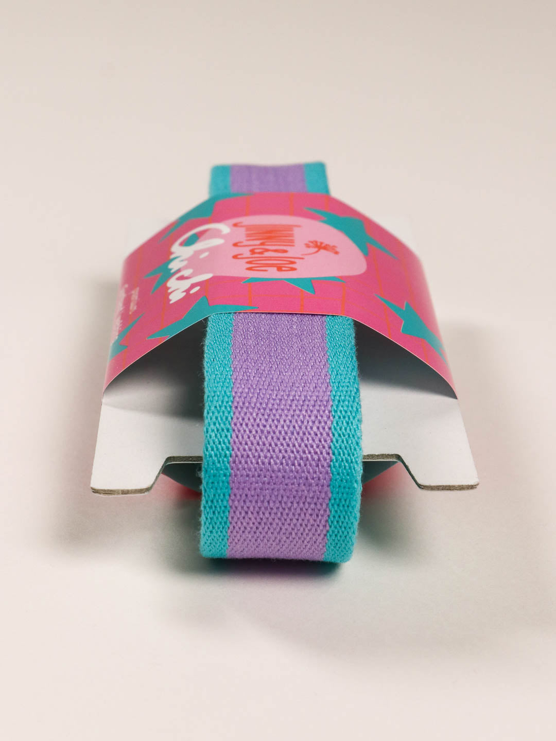 J&amp;J Gurtband Premium 25mm neon pink türkis
