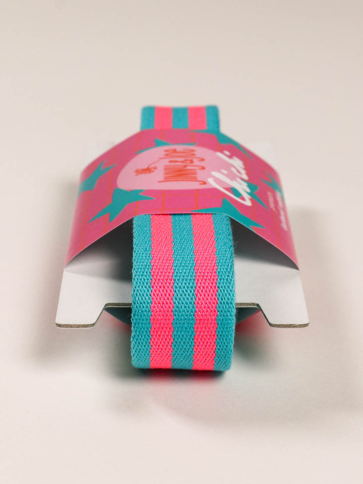 J&amp;J Gurtband Premium 25mm neon pink türkis